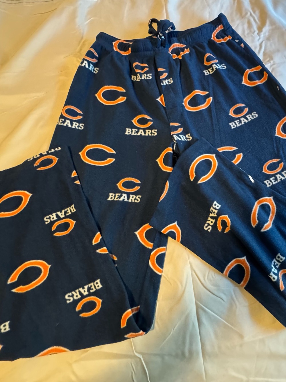 NFL Chicago Bears Navy and Orange Fleece Pajama Pants